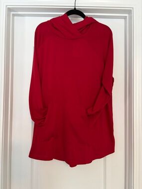 Bright Red Hooded Sweatshirt